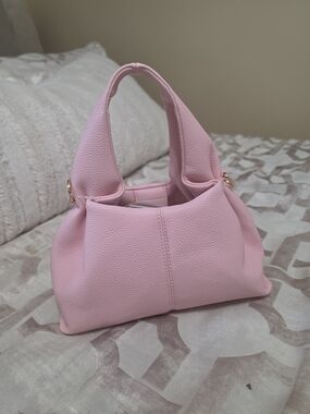 Pink Women's Pebbled Leather Shoulder Bag